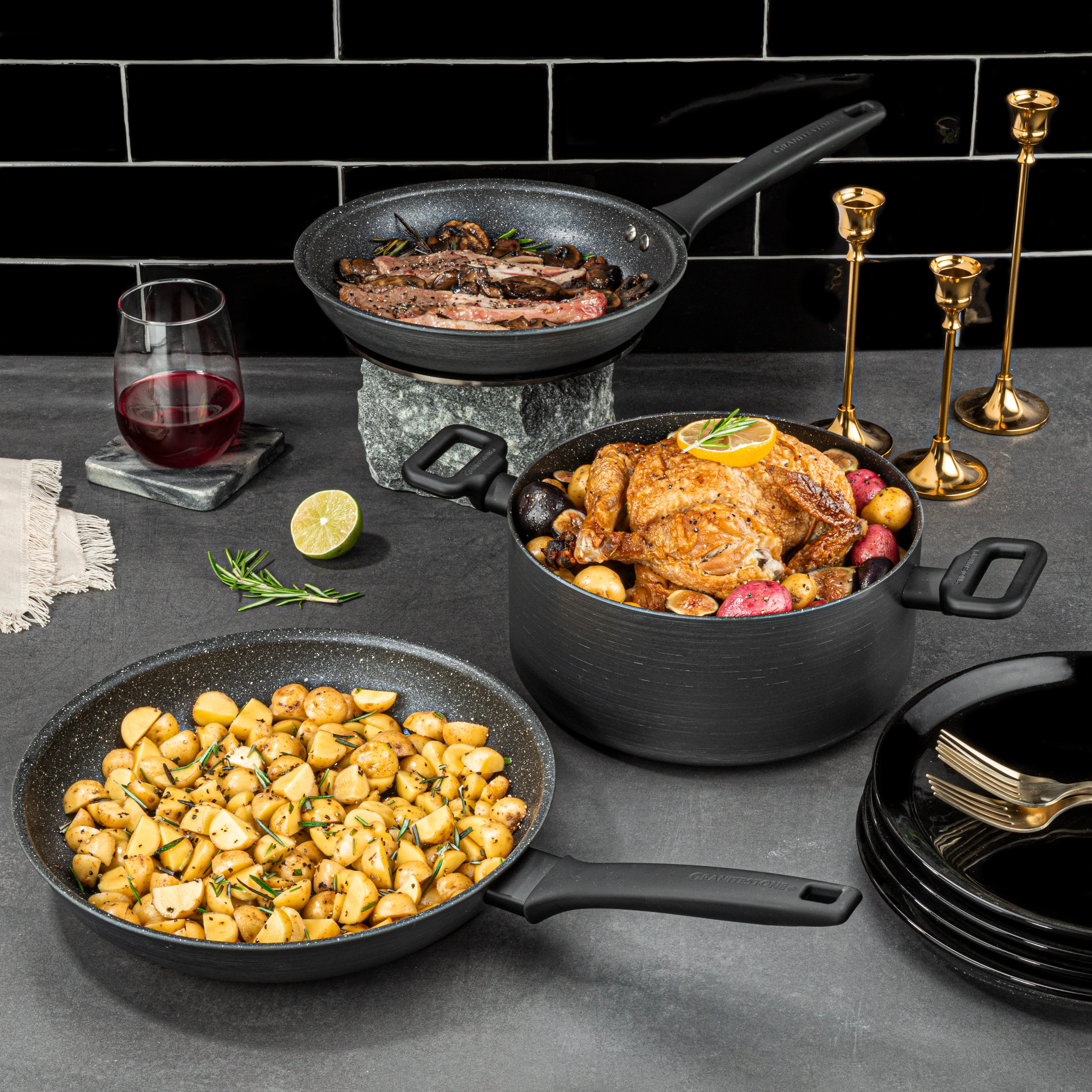 Granitestone 13-Piece Pro Premier Hard Anodized Stovetop Set with Easy Grip Handles - Image 15