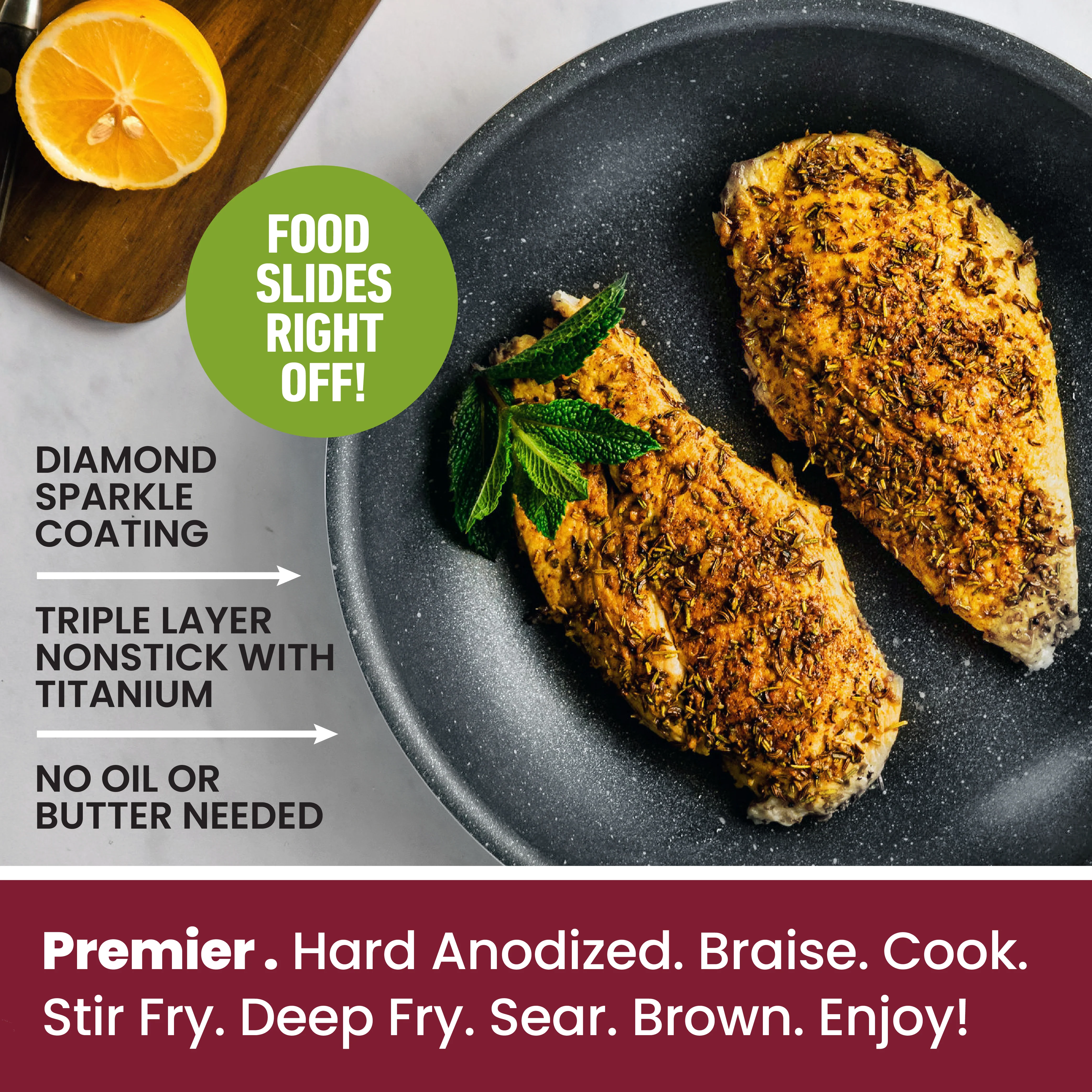 Granitestone 13-Piece Pro Premier Hard Anodized Stovetop Set with Easy Grip Handles - Image 4