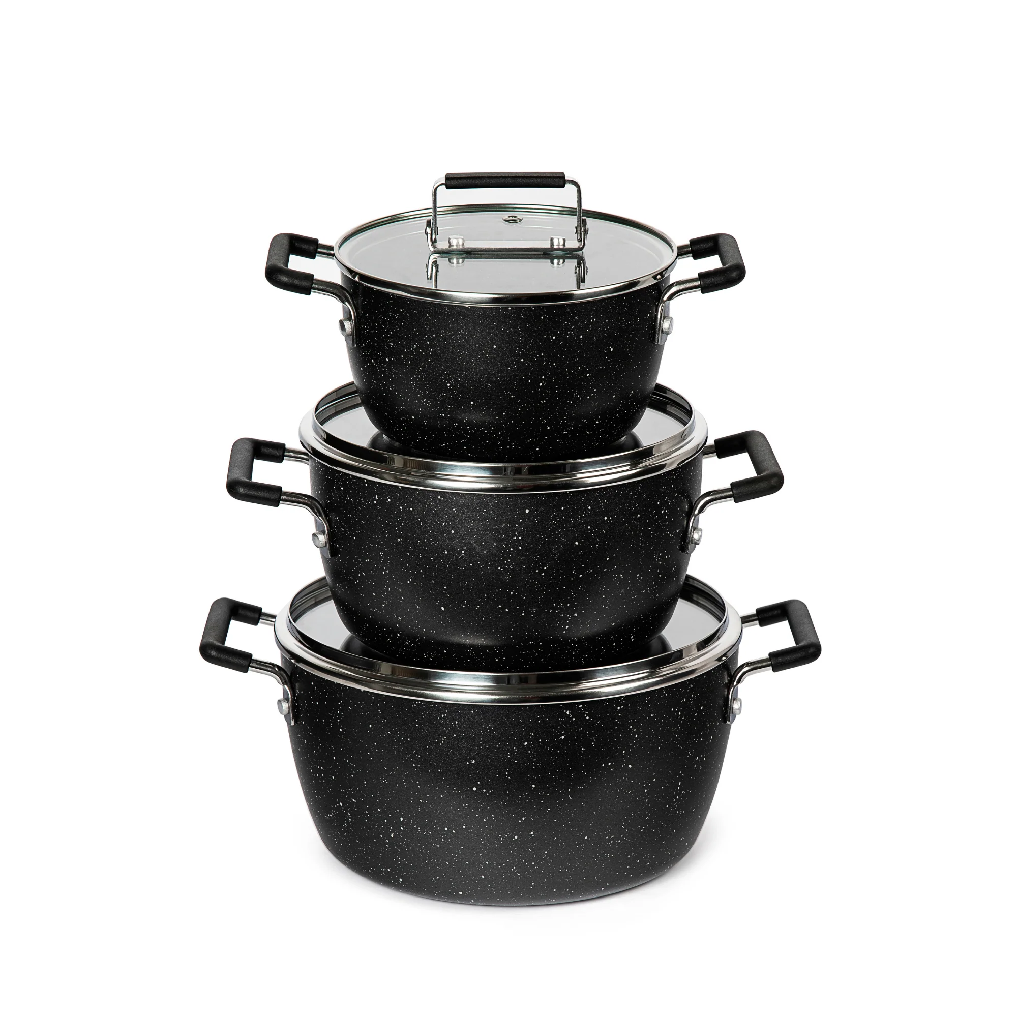 Granitestone Nesting 6 Piece Cooking Pots Set, Kitchen Pots, Non Stick Coating, 5qt 3qt & 1.5qt Pots with Lids, Stay Cool Handles Dishwasher Safe - Image 10