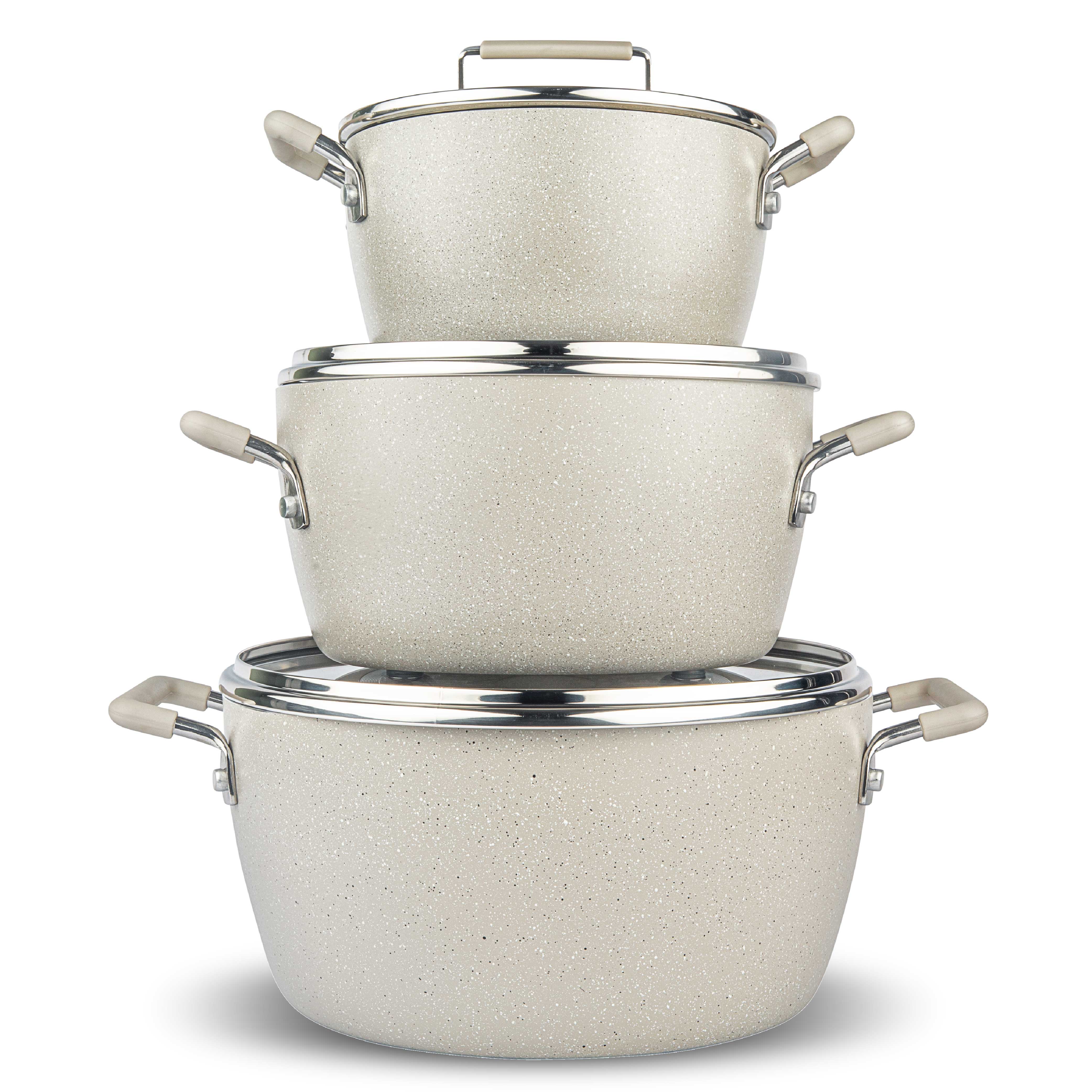 Granitestone Nesting 6 Piece Cooking Pots Set, Kitchen Pots, Non Stick Coating, 5qt 3qt & 1.5qt Pots with Lids, Stay Cool Handles Dishwasher Safe - Image 17