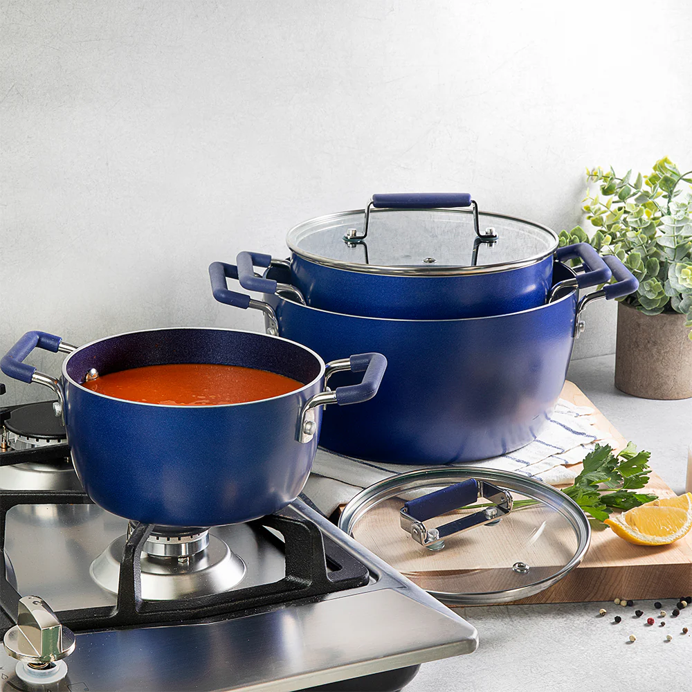 Granitestone Nesting 6 Piece Cooking Pots Set, Kitchen Pots, Non Stick Coating, 5qt 3qt & 1.5qt Pots with Lids, Stay Cool Handles Dishwasher Safe - Image 19