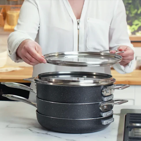 Granitestone 10-Piece Stackmaster Stackable Cookware Set - Image 10