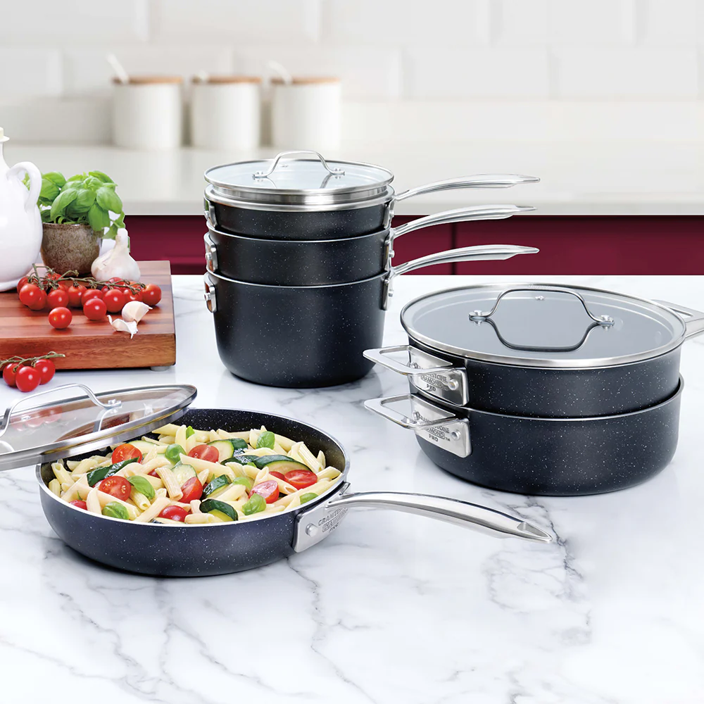 Granitestone 10-Piece Stackmaster Stackable Cookware Set - Image 3