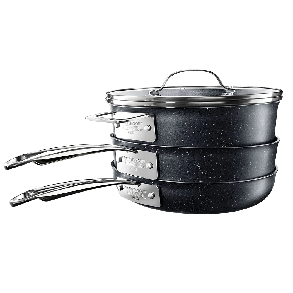 Granitestone 10-Piece Stackmaster Stackable Cookware Set - Image 4