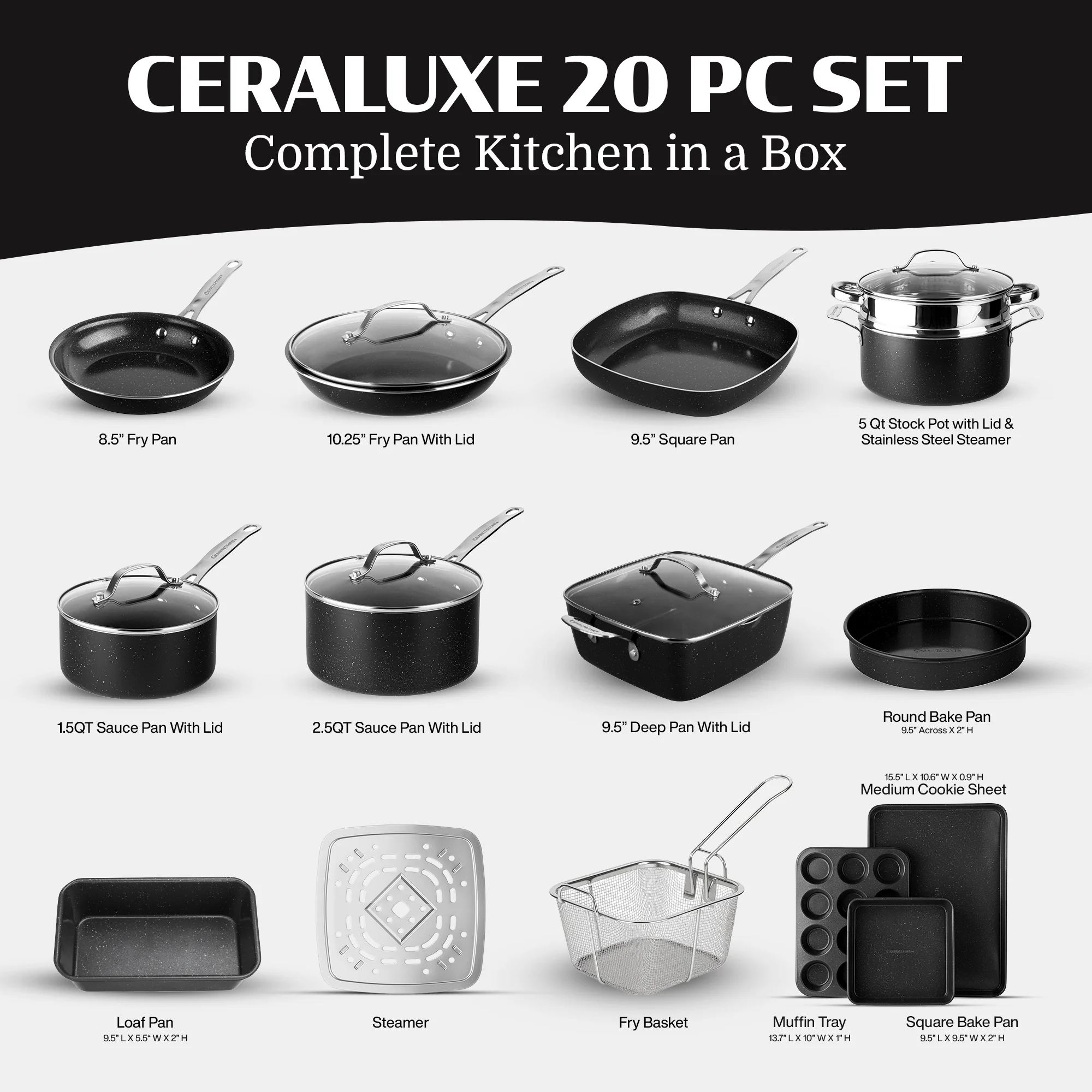 Granitestone Ceraluxe 20 Piece Kitchen in a Box - Image 20