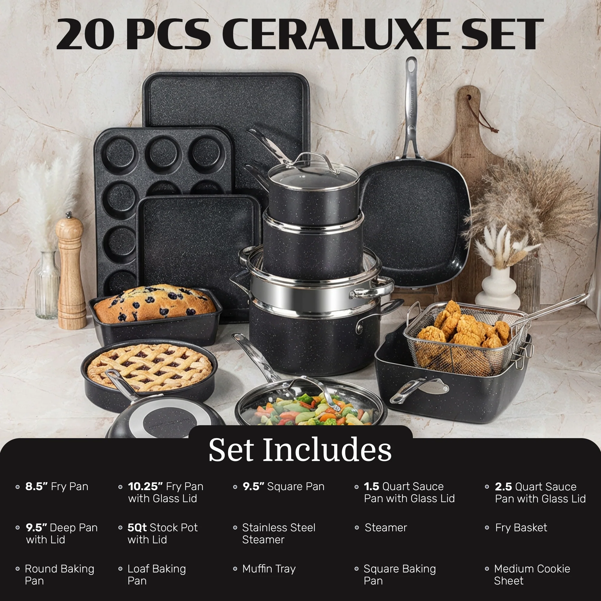 Granitestone Ceraluxe 20 Piece Kitchen in a Box - Image 25