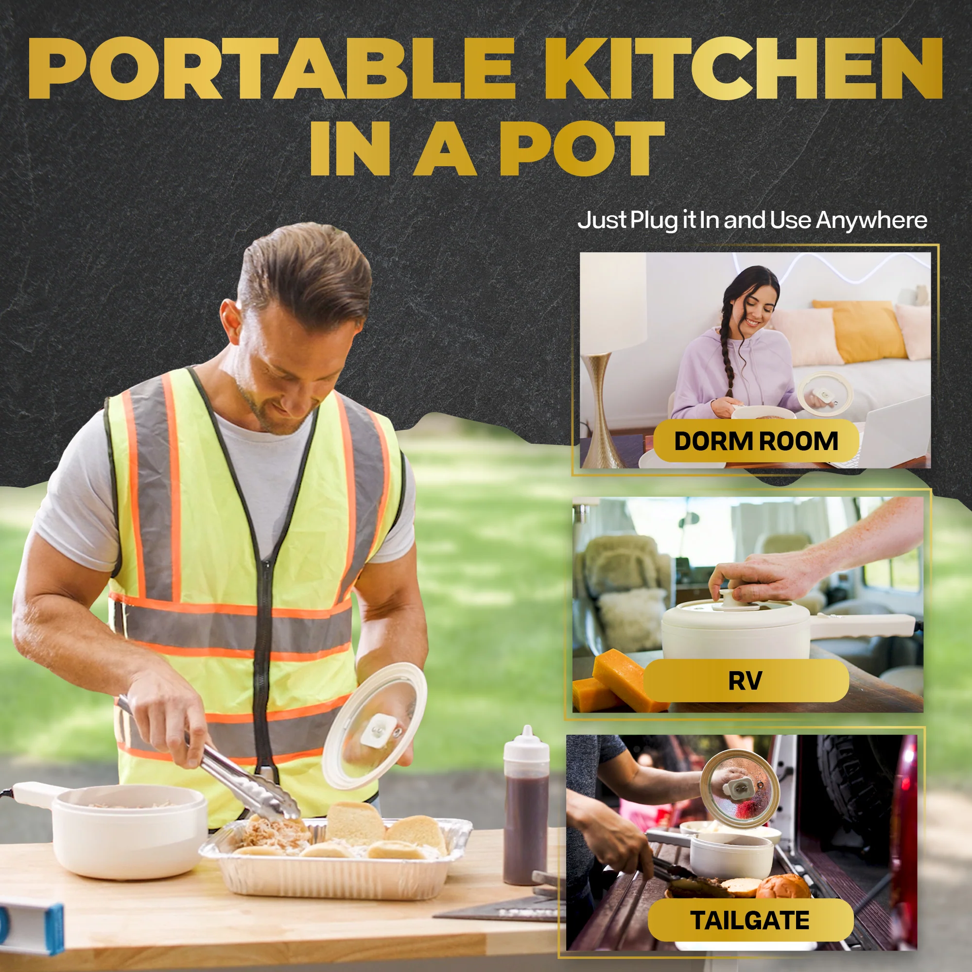 Ceramax Electric Cooker Nonstick Ceramic Skillet Pan Hot Pot Mini Cooker with Lid Steamer - Image 3