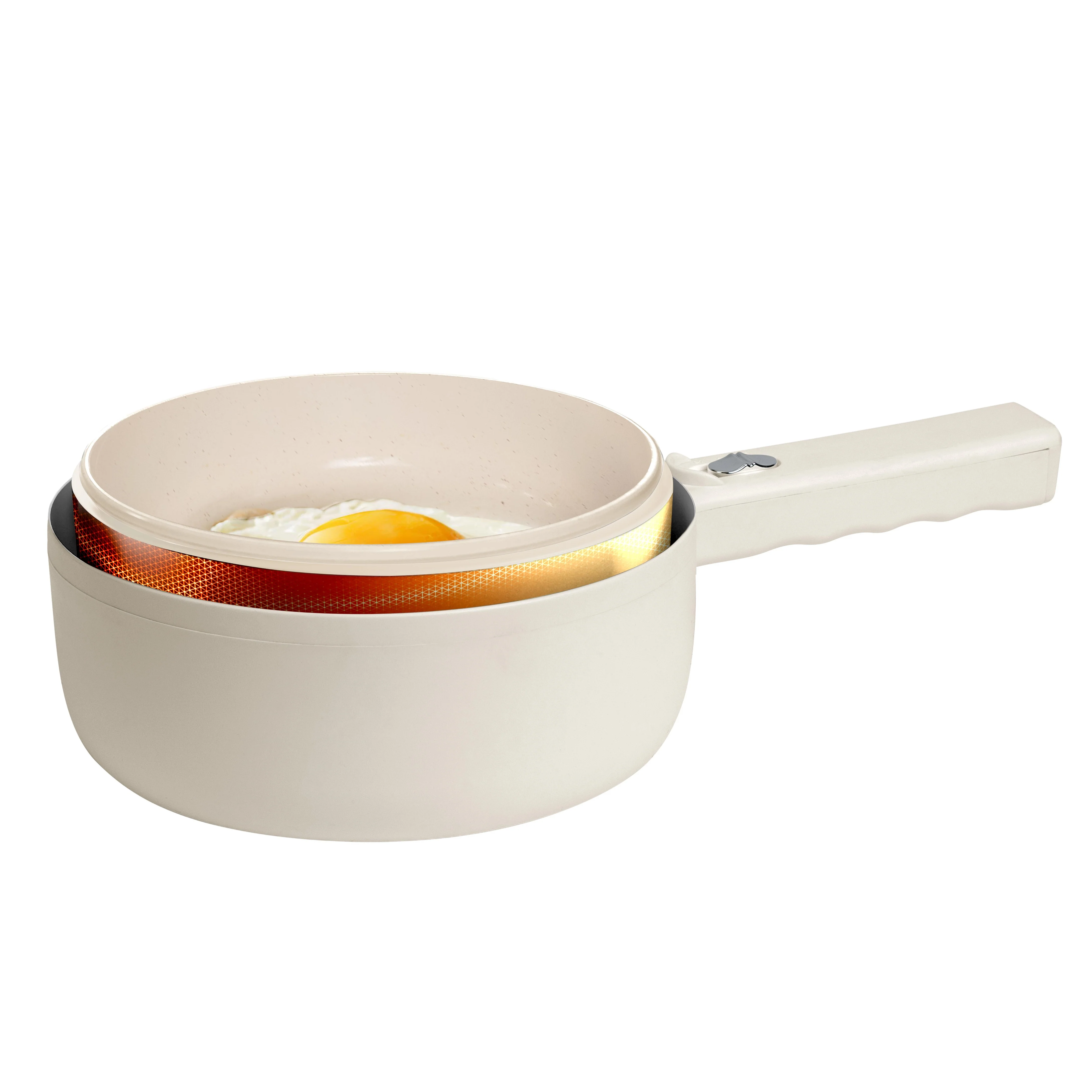 Ceramax Electric Cooker Nonstick Ceramic Skillet Pan Hot Pot Mini Cooker with Lid Steamer - Image 8
