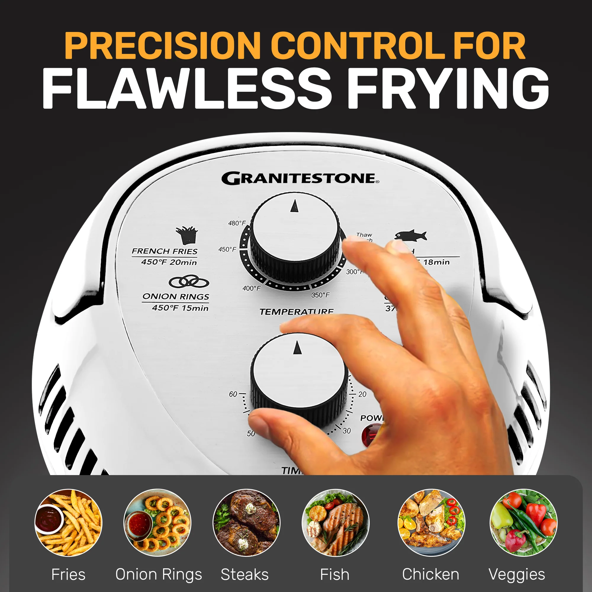 Granitestone Glass Air Fryer XL - Healthier, Crispier Cooking - 16 Quart Extra Large Oil-Less Convection Oven - Image 11