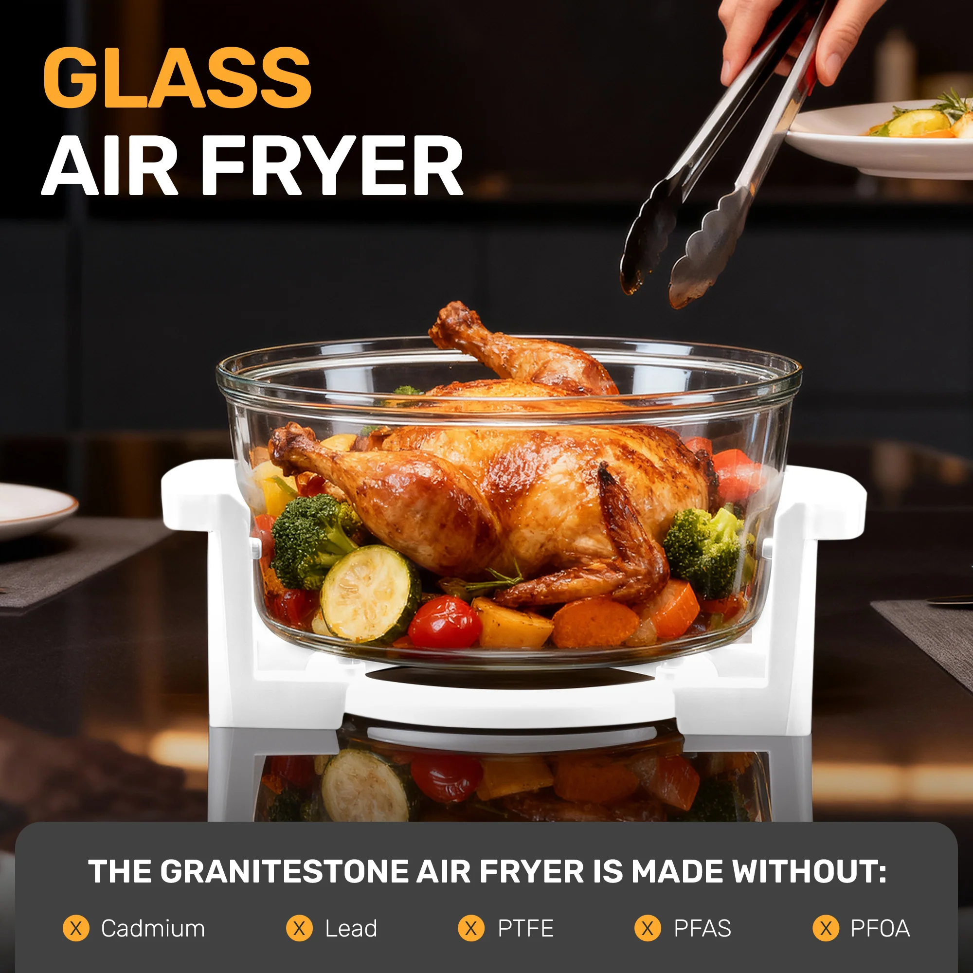 Granitestone Glass Air Fryer XL - Healthier, Crispier Cooking - 16 Quart Extra Large Oil-Less Convection Oven - Image 14
