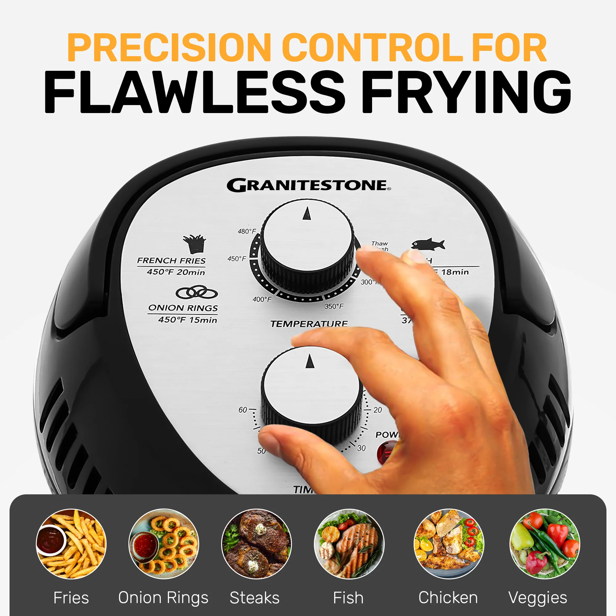 Granitestone Glass Air Fryer XL - Healthier, Crispier Cooking - 16 Quart Extra Large Oil-Less Convection Oven - Image 2