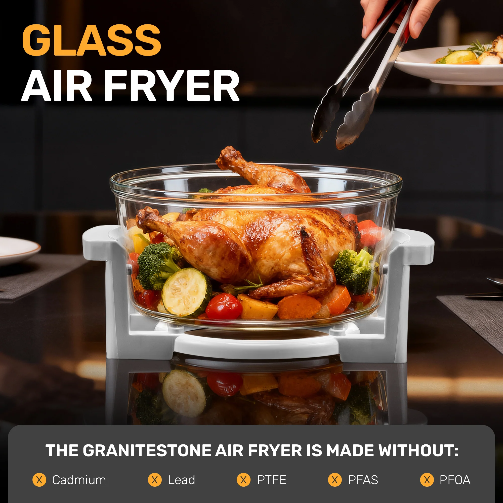 Granitestone Glass Air Fryer XL - Healthier, Crispier Cooking - 16 Quart Extra Large Oil-Less Convection Oven - Image 23
