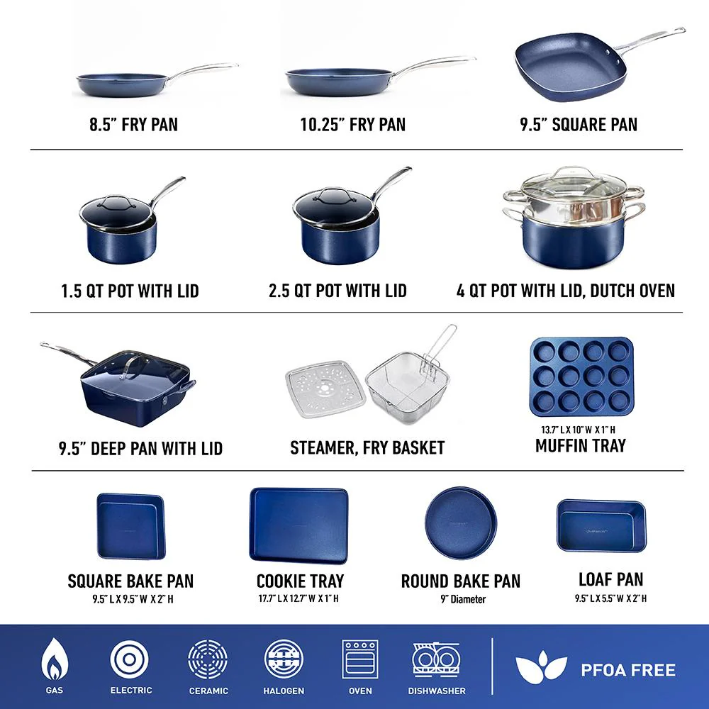 Granitestone 20pc Kitchen In A Box - Cook, Bake, Steam, Fry - Complete Set - Image 15