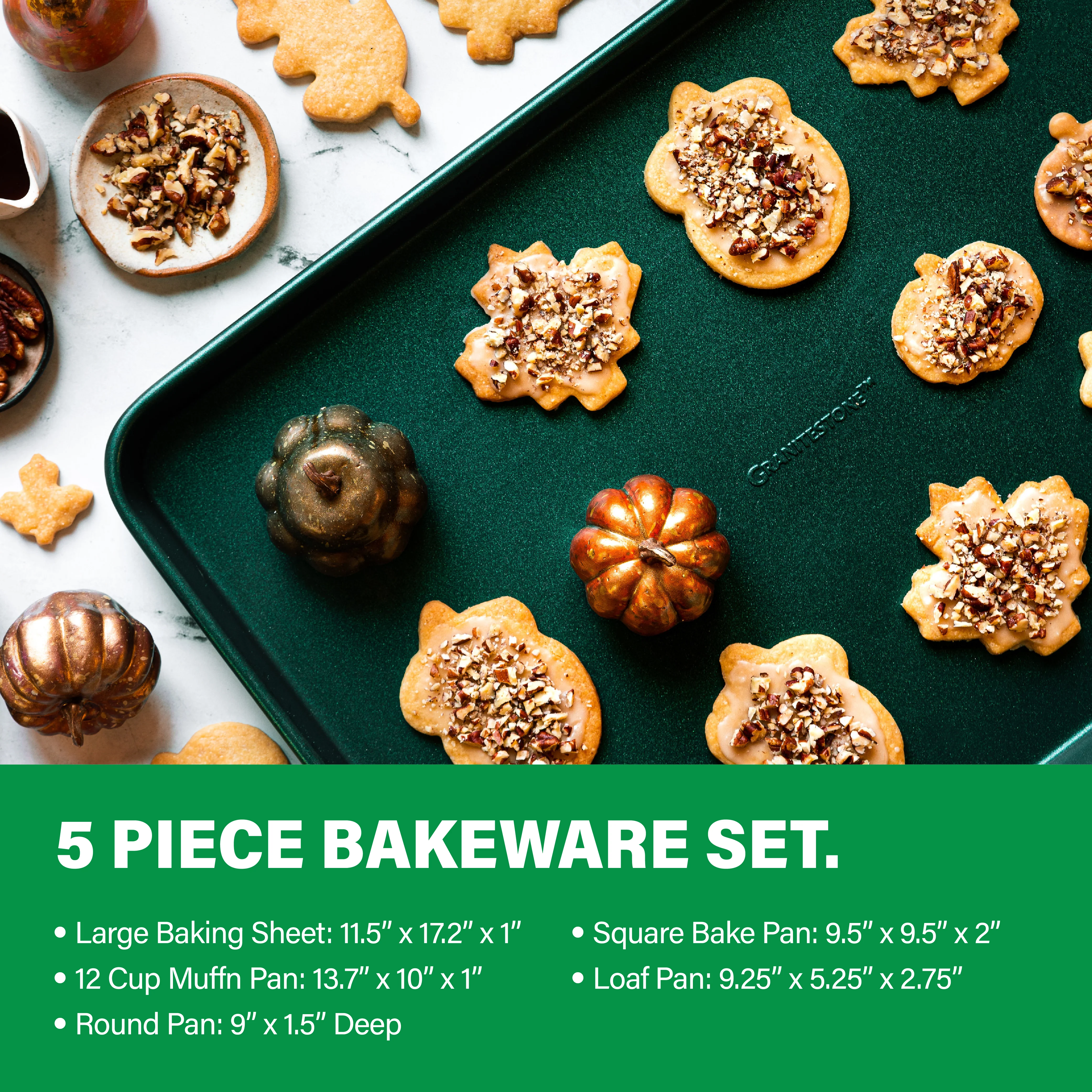 Granitestone 21 Piece Cookware and Bakeware Set, with Knife Set - Image 5