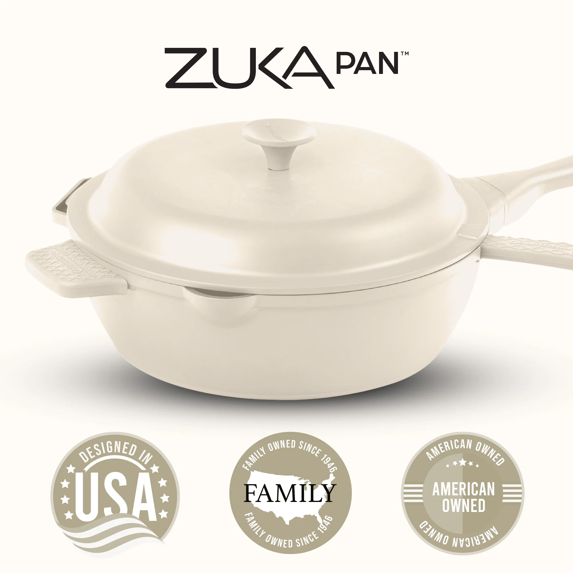 Granitestone 8" Zuka Pan – 4-Piece Multi-Functional Everyday Pan Set with Lid, & Nylon Spoon - Image 8