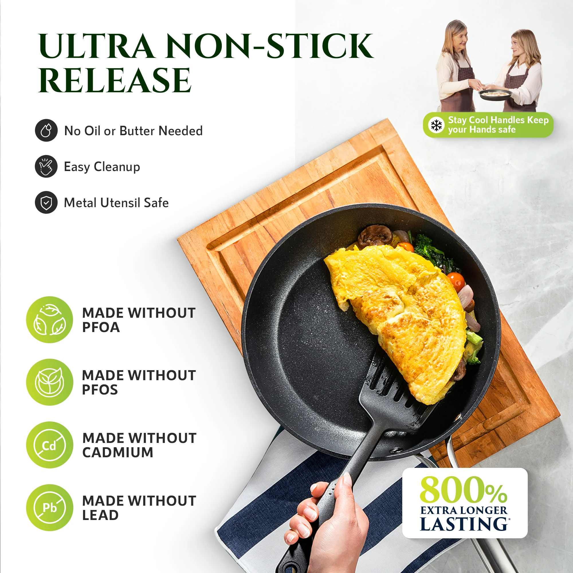 Granitestone ArmorMax 10'' Fry Pan Hard Anodized Induction - Image 5