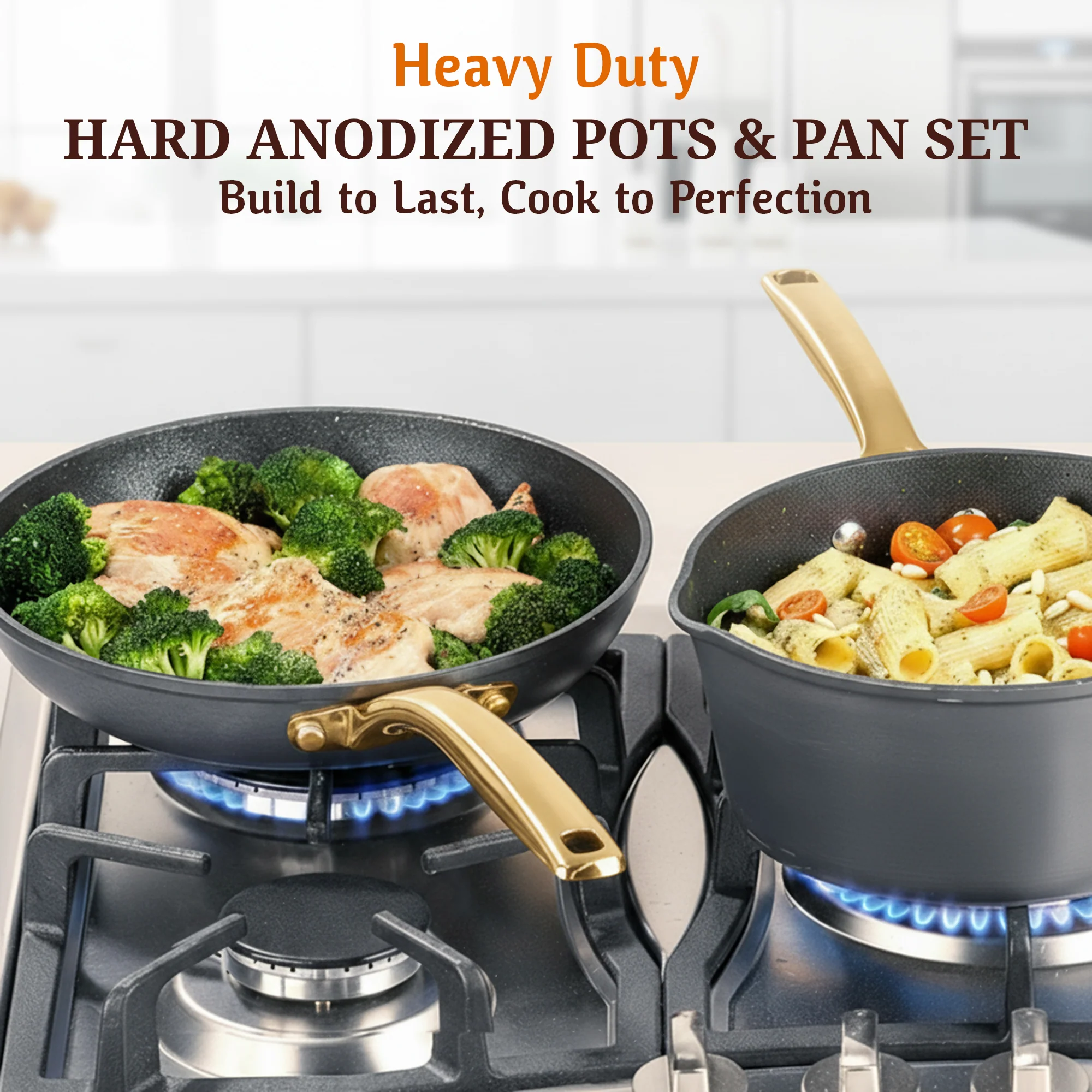 Granitestone ArmorMax 14 Piece Induction Hard Anodized Set with Utensils - Image 12