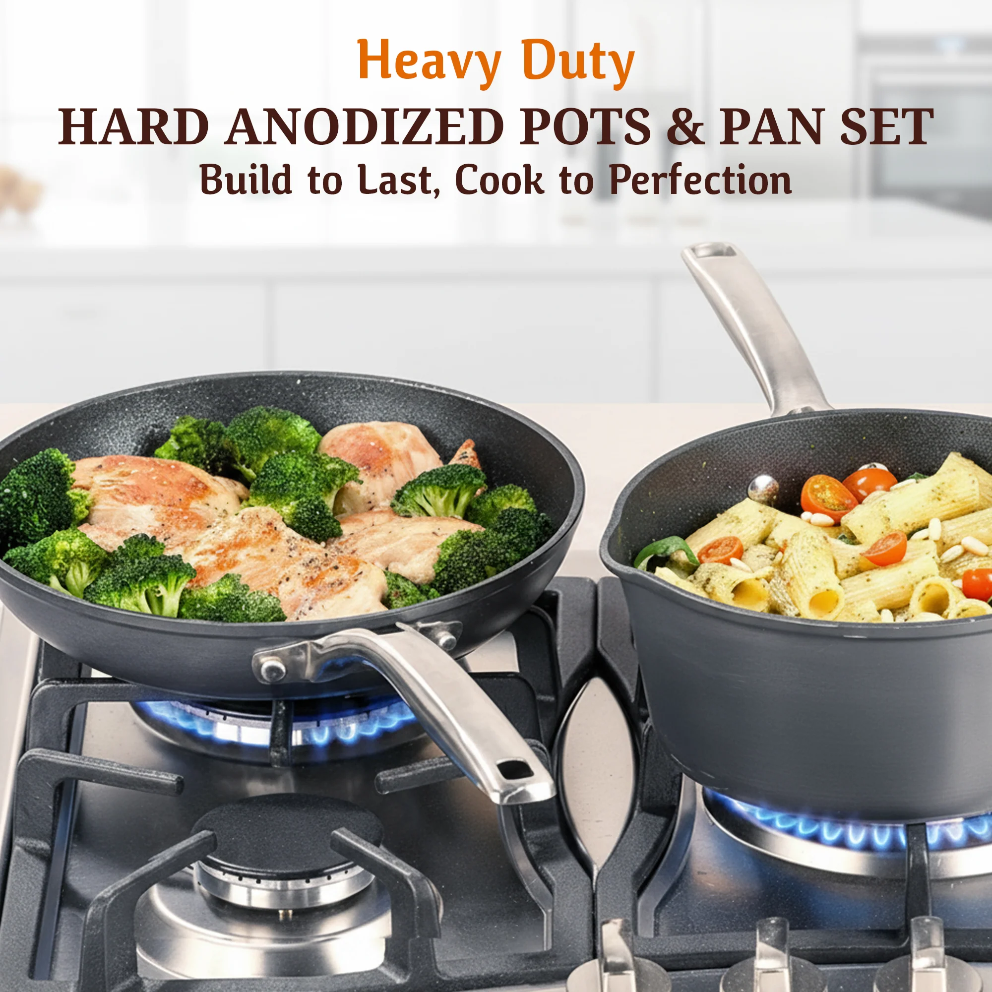 Granitestone ArmorMax 14 Piece Induction Hard Anodized Set with Utensils - Image 4