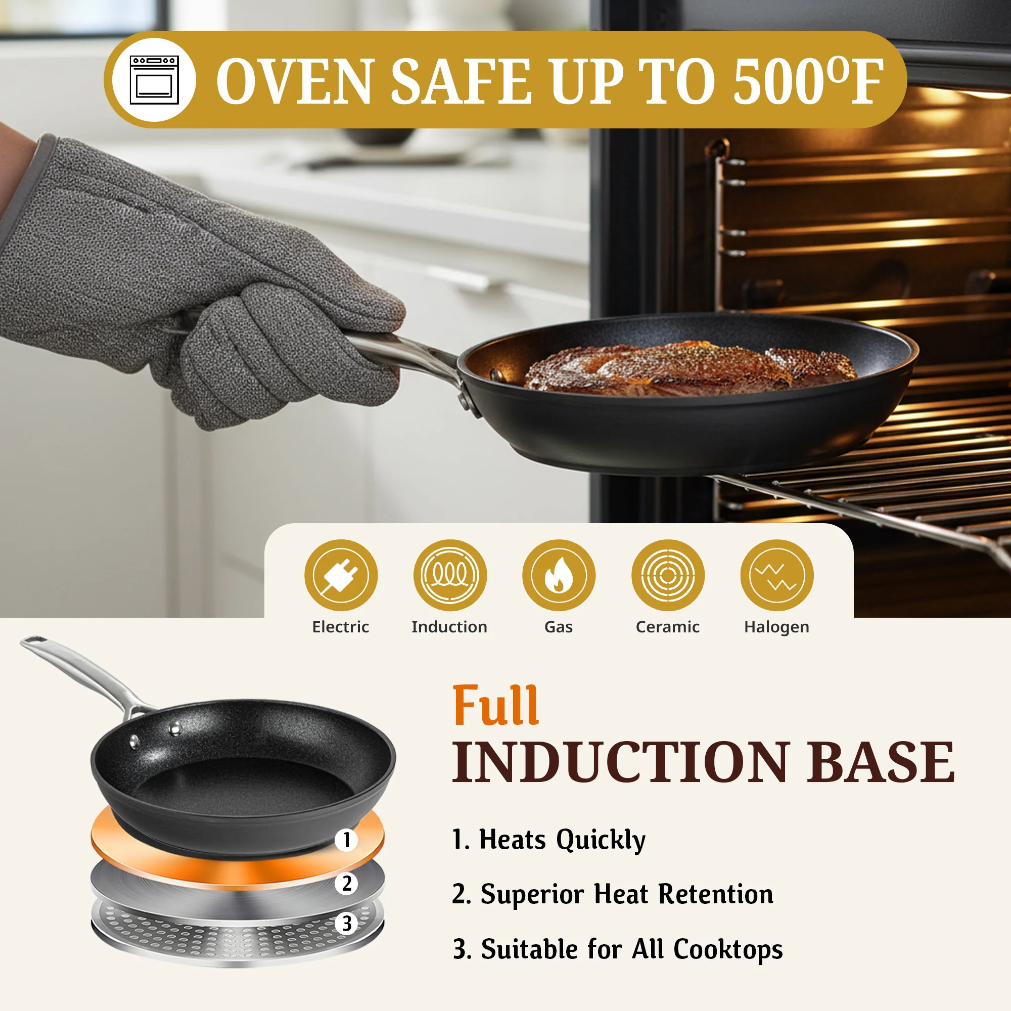 Granitestone ArmorMax 14 Piece Induction Hard Anodized Set with Utensils - Image 7