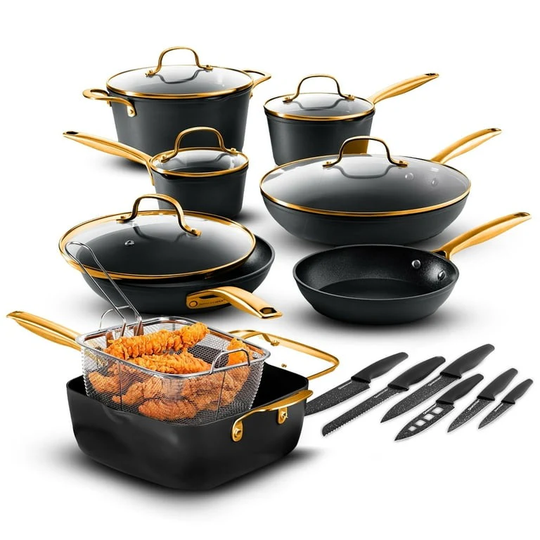 Granitestone ArmorMax 20 Piece Induction Hard Anodized Cookware Set and Knives Set - Image 10