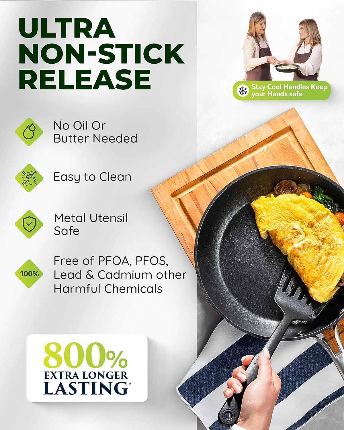 Granitestone ArmorMax 20 Piece Induction Hard Anodized Cookware Set and Knives Set - Image 3