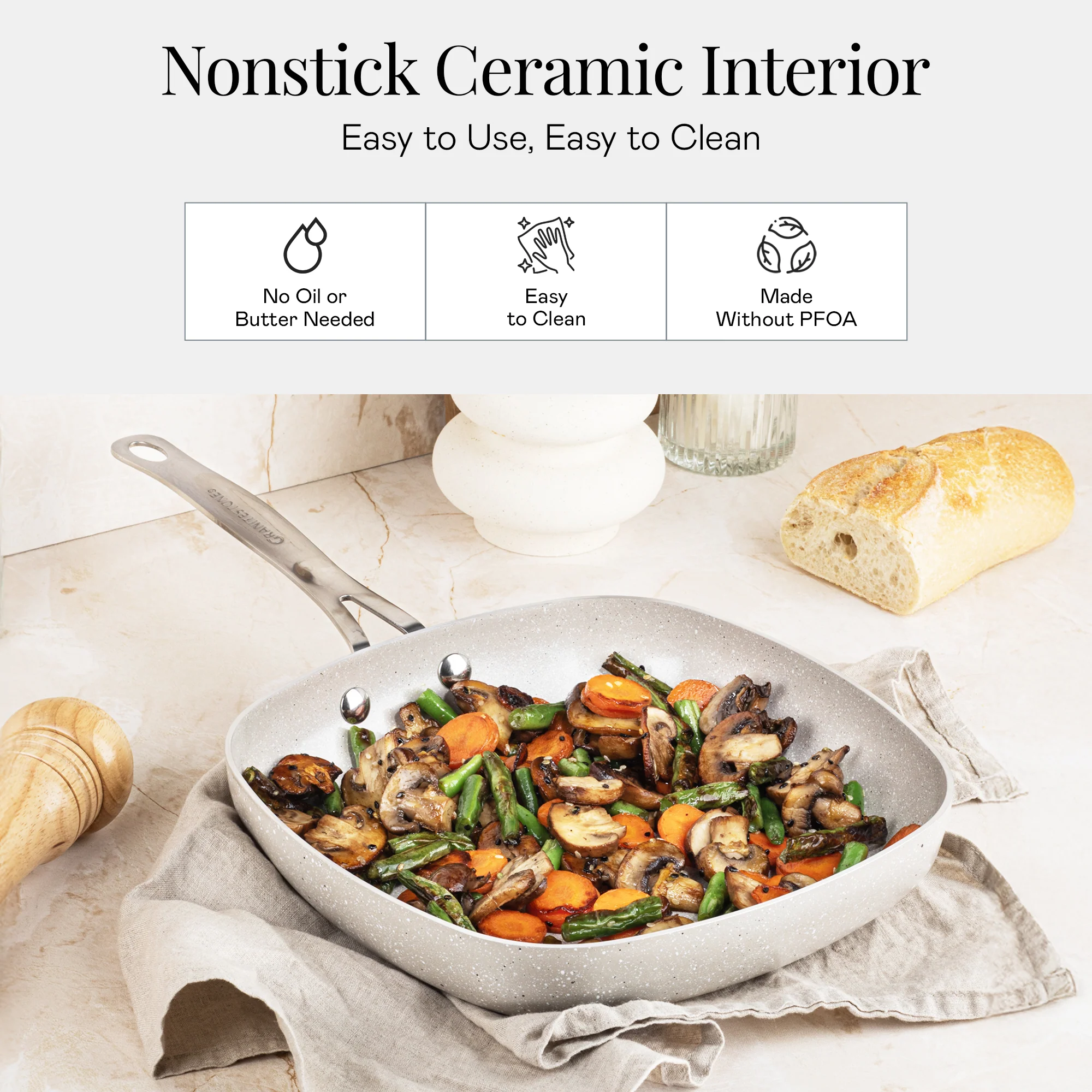 Granitestone Ceraluxe 20 Piece Express Cookware & Bakeware Set with Utensils - Image 4