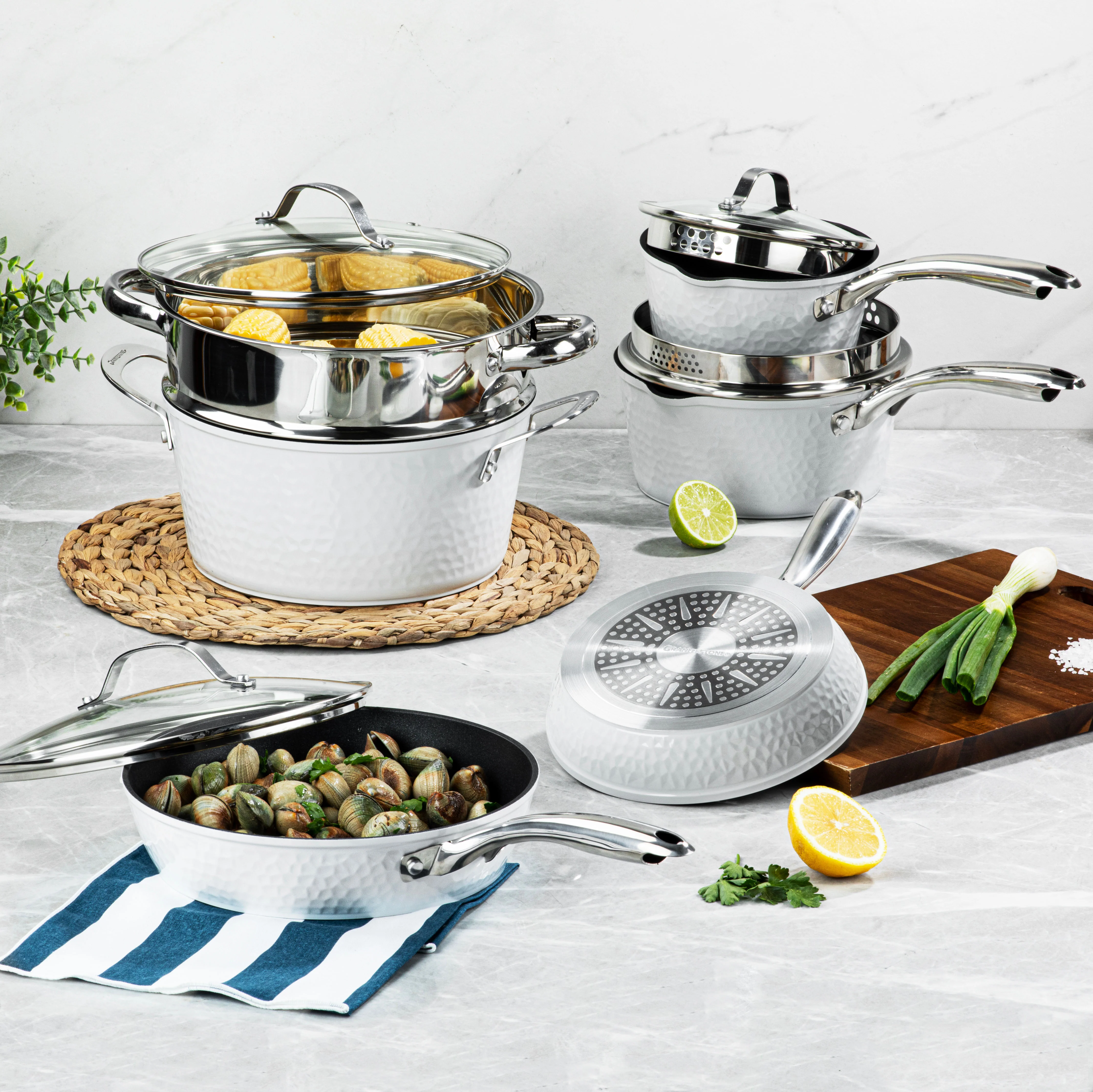 Granitestone Charleston Collection - Hammered Cookware - Pots, Pans, Available in Navy and Black - Image 12