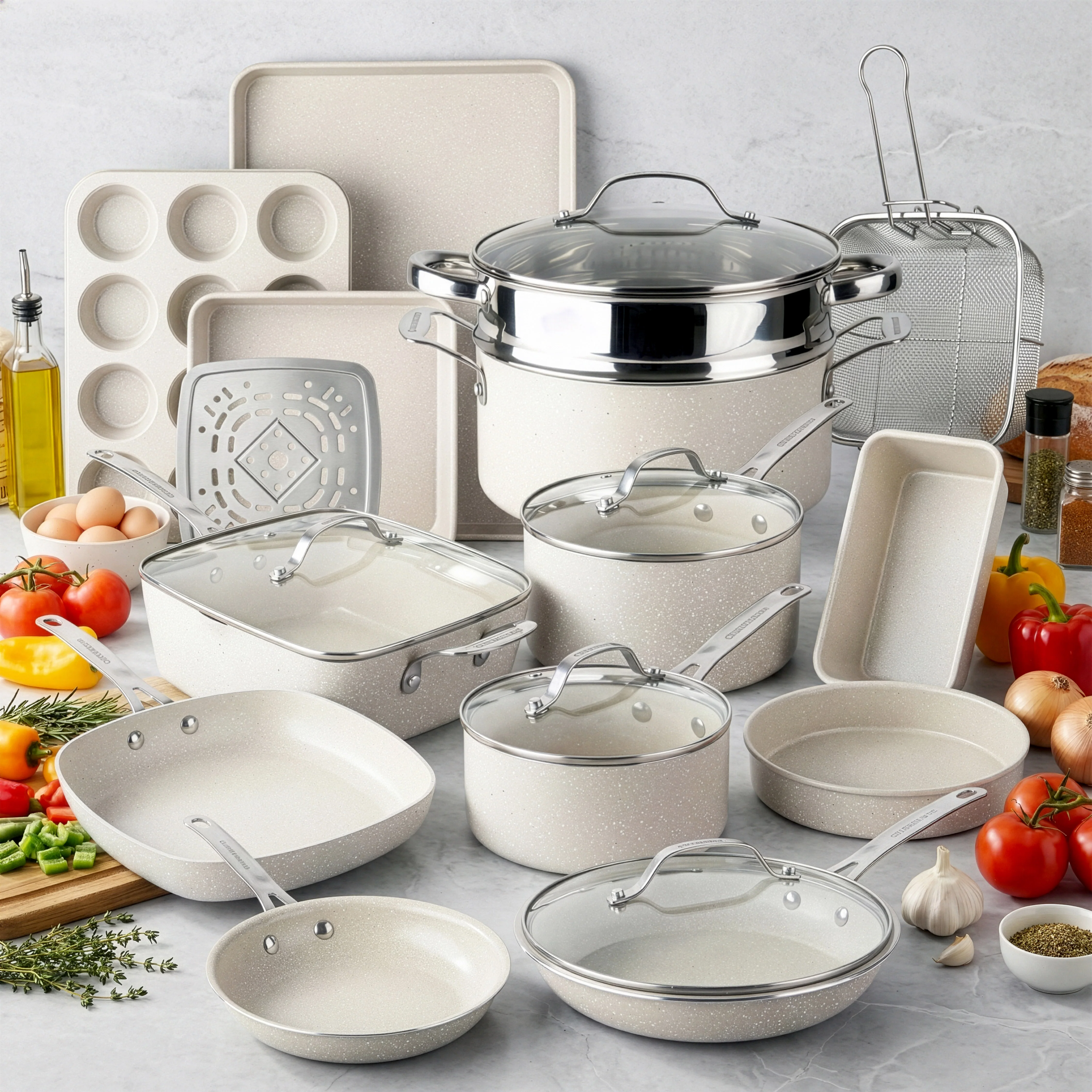 Granitestone Desert Collection 20 Piece Set with Utensils & Protectors - Image 11