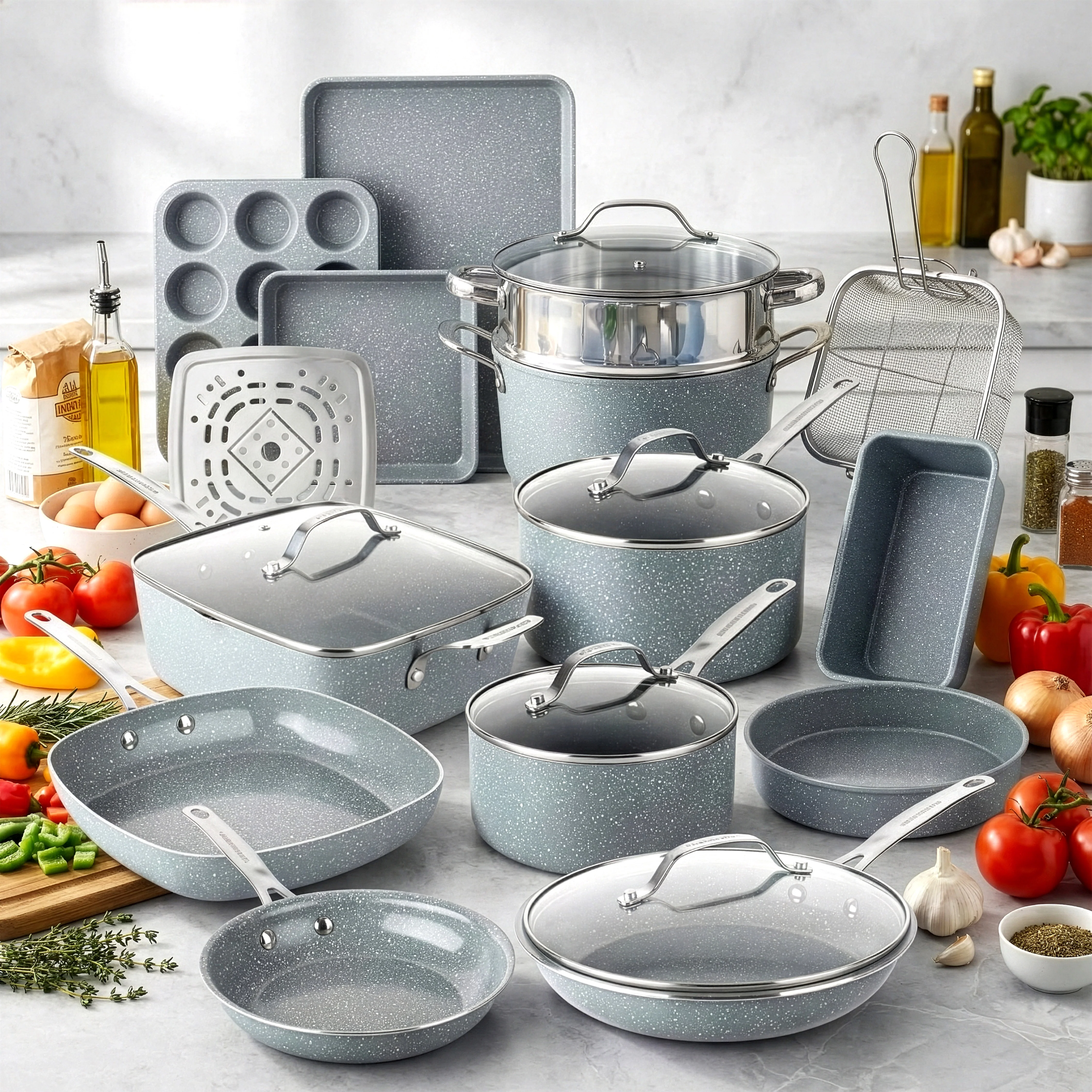 Granitestone Desert Collection 20 Piece Set with Utensils & Protectors - Image 12