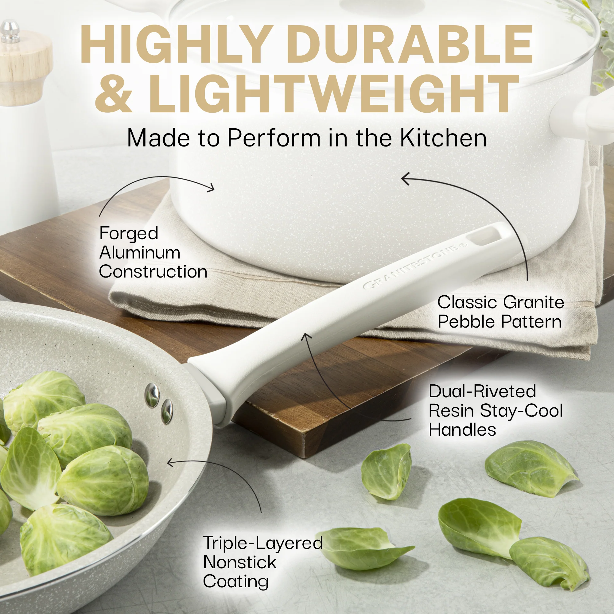 Granitestone Desert Collection 20 Piece Set with Utensils & Protectors - Image 3