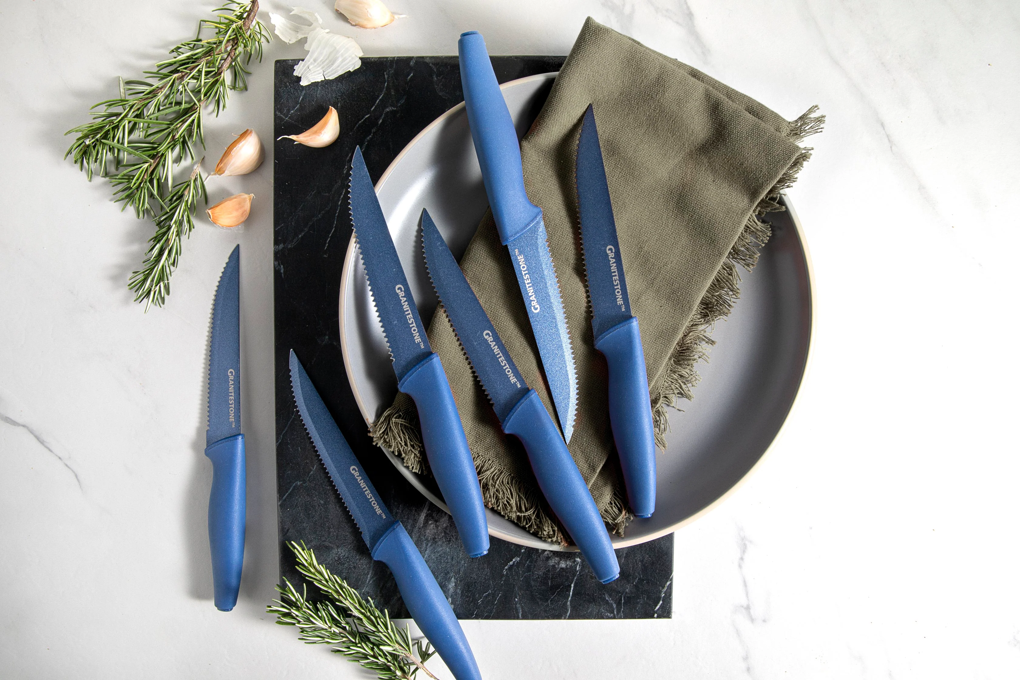 Granitestone Nutriblade 6-Piece Steak Knives with Comfortable Handles, Steel Serrated Blades - Image 5