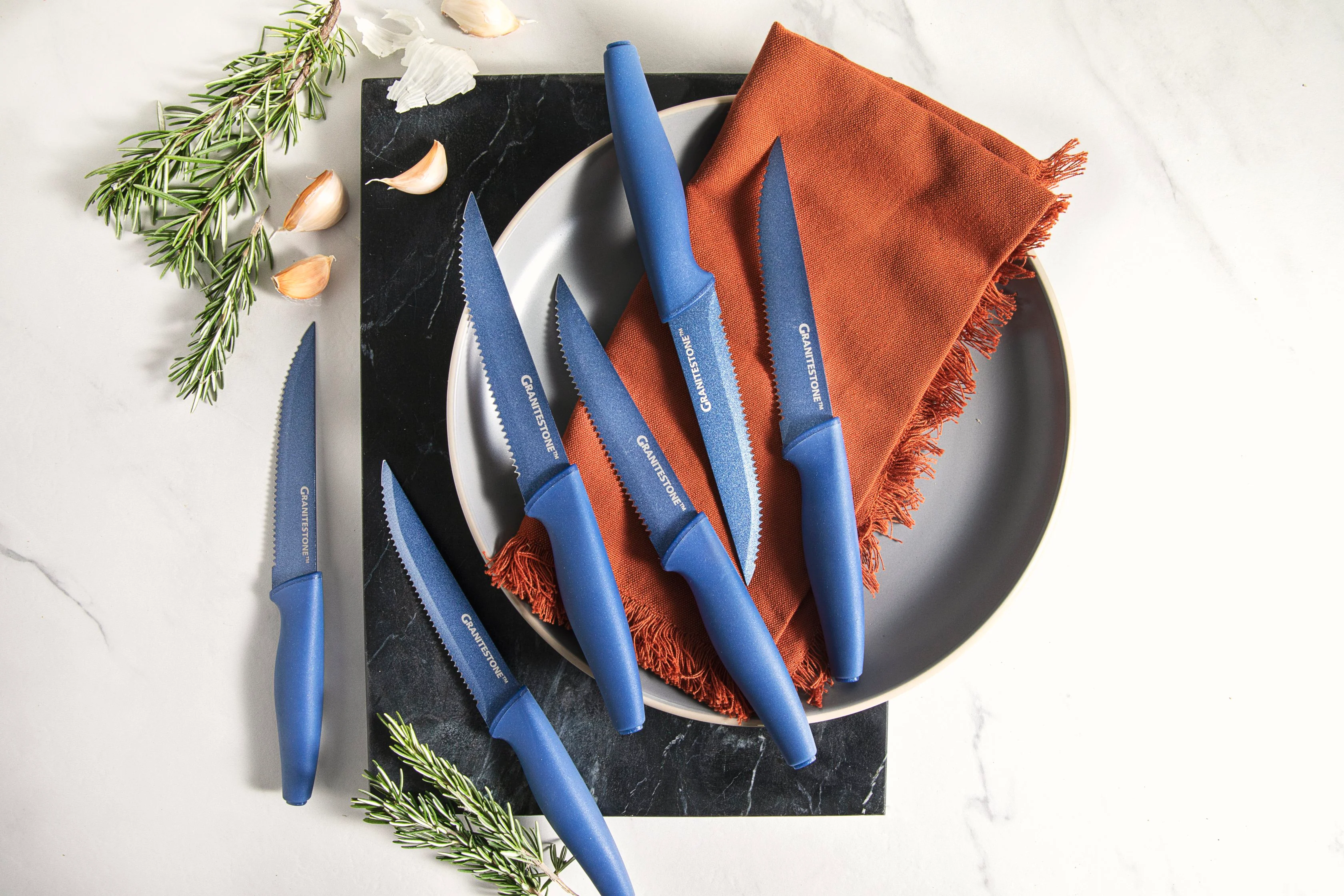 Granitestone Nutriblade 6-Piece Steak Knives with Comfortable Handles, Steel Serrated Blades - Image 6