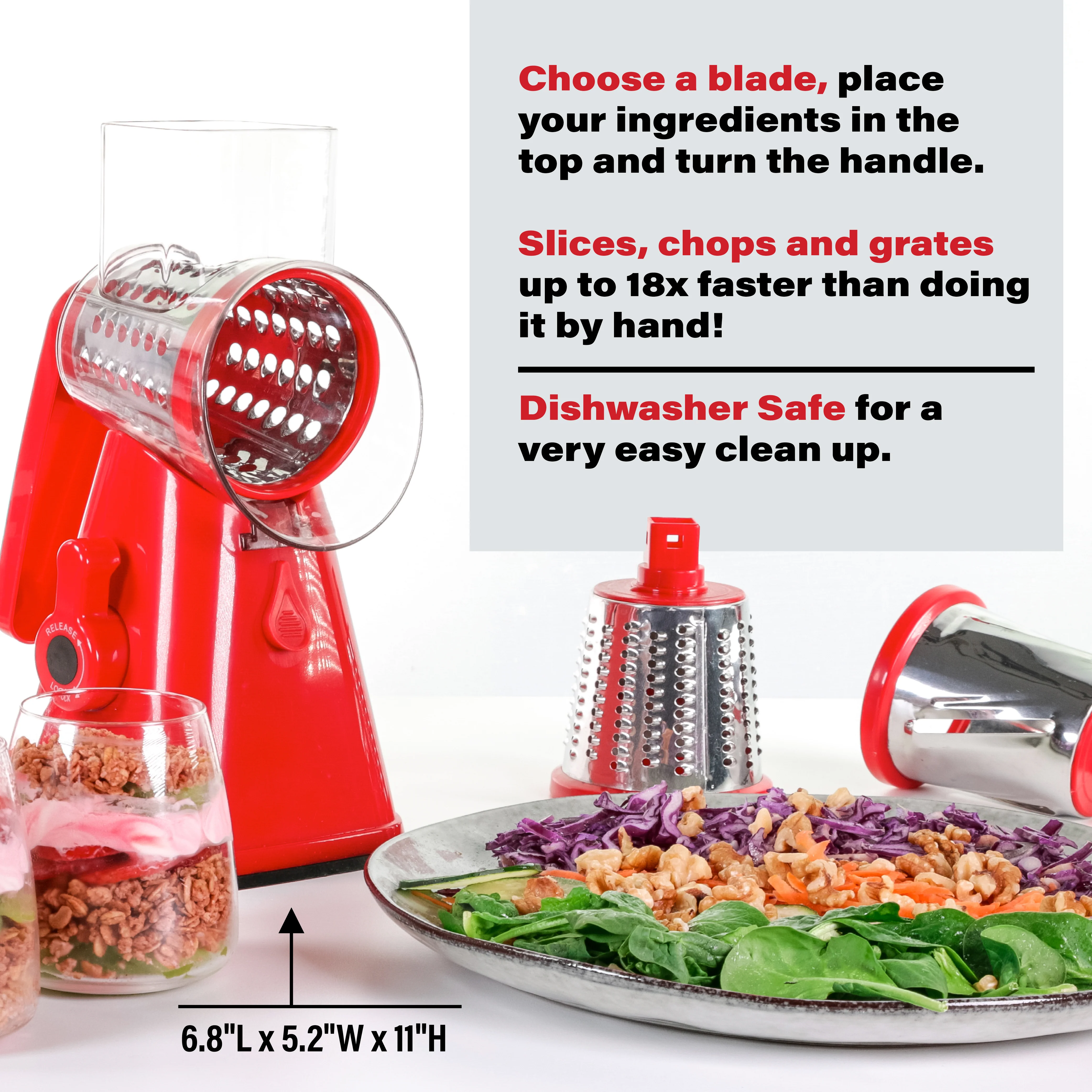 Granitestone Nutrislicer 3-in 1 Kitchen Spinning/Rotating Mandoline - Image 12