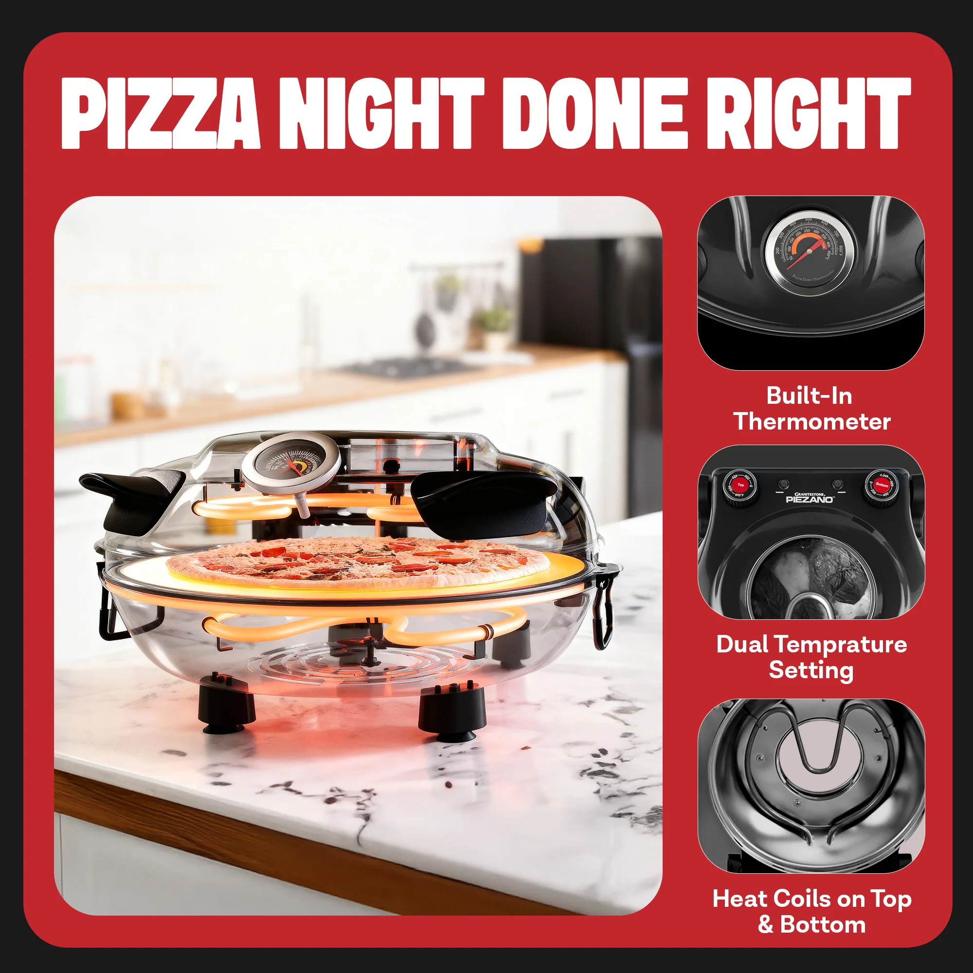 Piezano XL 14" Countertop Pizza Oven - Image 9