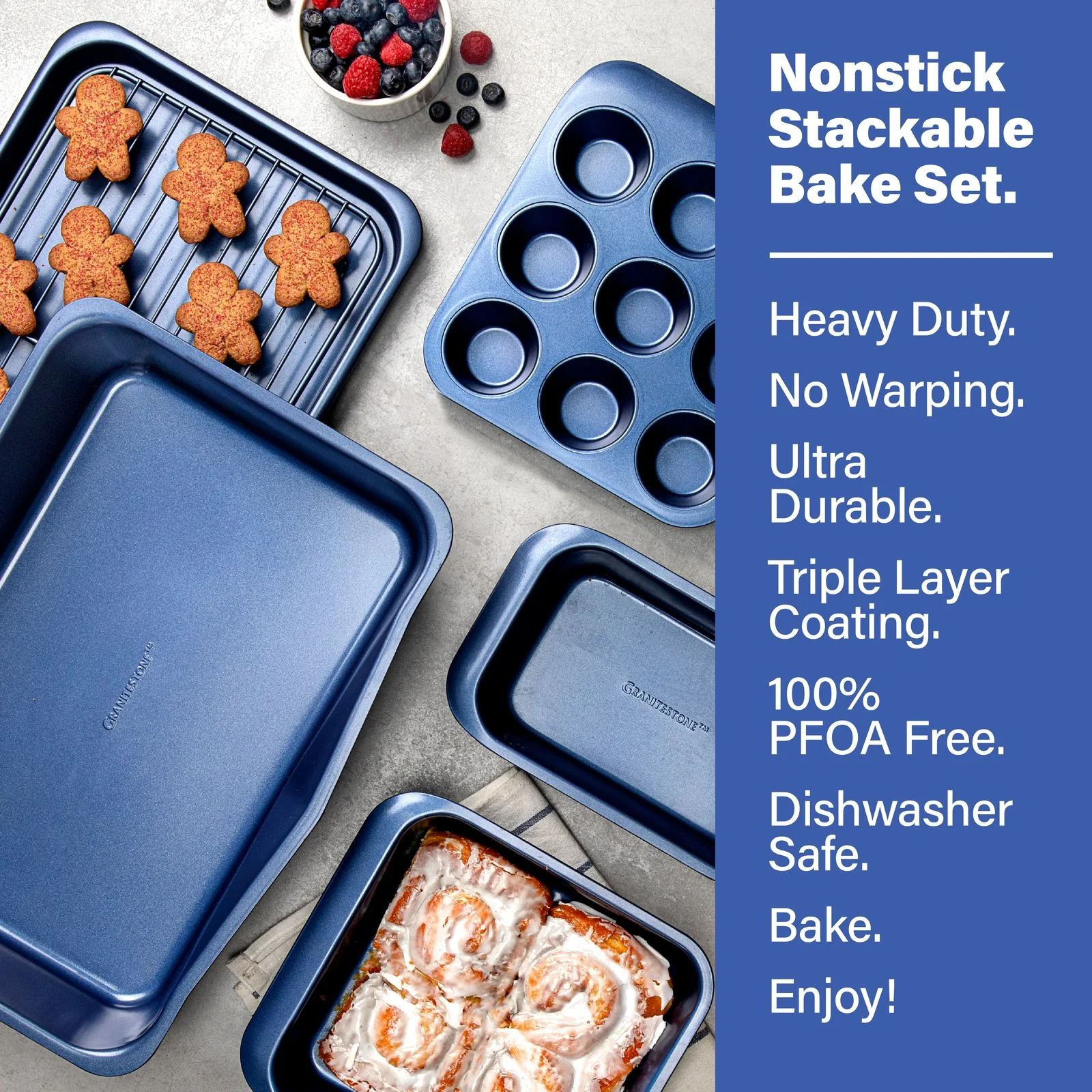 Granitestone Bake N' Stack 6 Piece Stackable Bakeware - Image 10