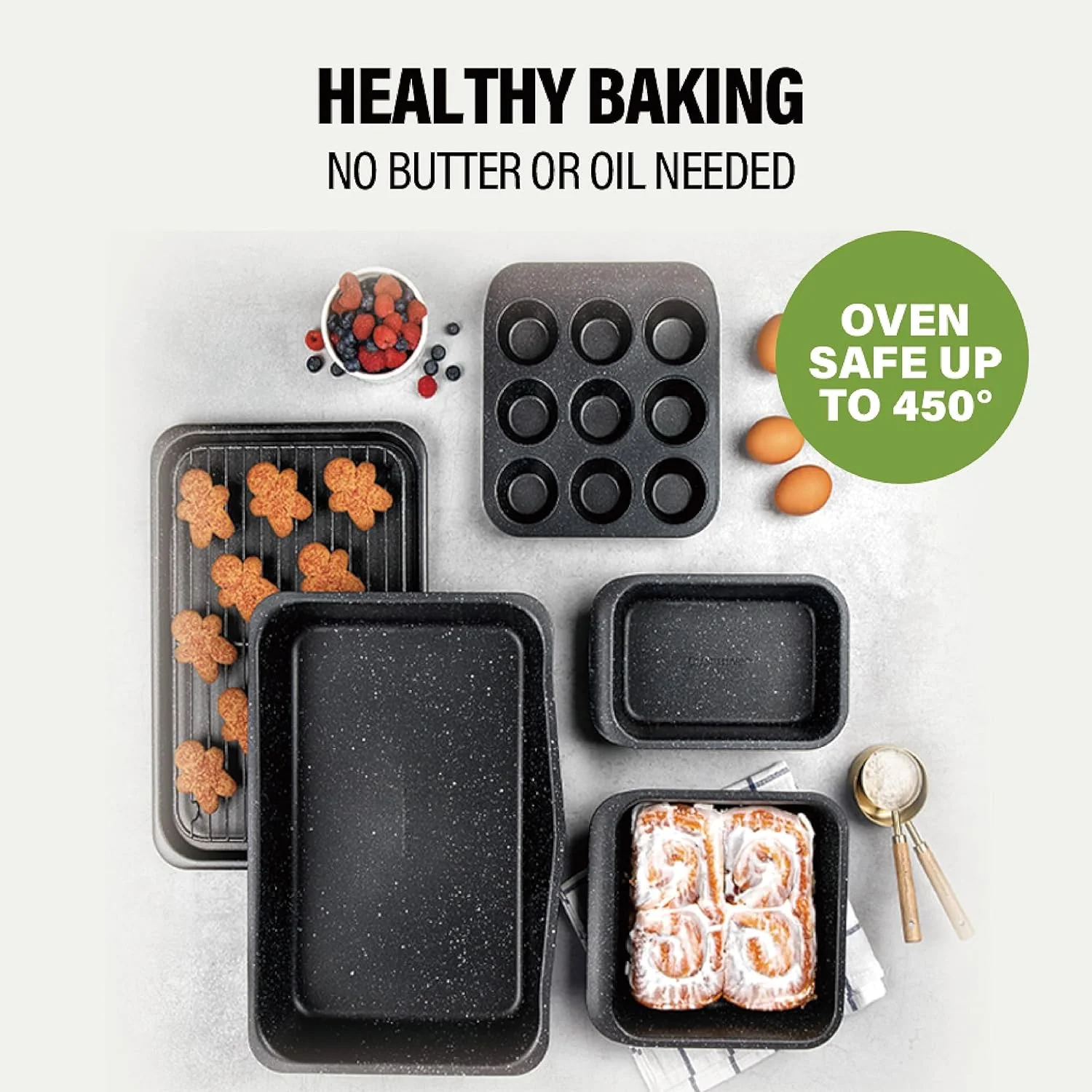 Granitestone Bake N' Stack 6 Piece Stackable Bakeware - Image 4
