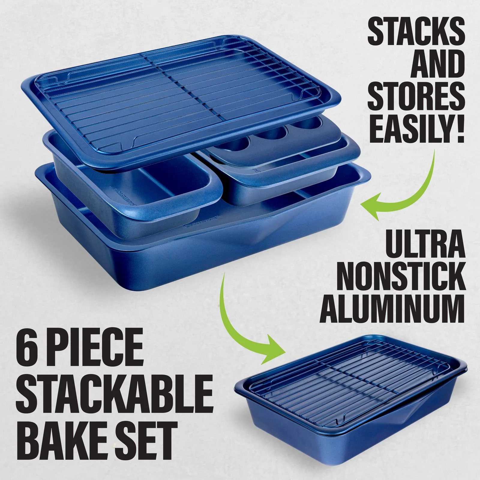 Granitestone Bake N' Stack 6 Piece Stackable Bakeware - Image 9